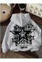 Unisex Star Printed Hooded Cotton Sweatshirt Hoodie