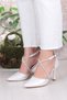 35693 Satin Cross Strap Piping Stone Heeled Evening Dress Shoes Women's Shoes - 2