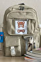 Beige Unisex Korean Style School Bag, Kawaii Primary School Backpack, 15 Lt, 40X30X15Cm - 2