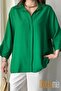 Women's Linen Buttoned Shirt |   Summer Comfortable Cut Patched Front Detailed Natural Fabric - 2