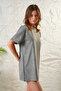 Women's Acid Washed Tie-Dye Pattern Relaxed Fit Mini Length Dress - 3