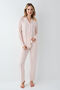 Women's Shirt Collar Pigment Printed Winter Regular Fit Pink Shirt Pajama Set Ar3418-S-V1 - 2