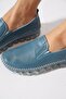 Naste Double Tire Laser Women's Genuine Leather Shoes Denim Blue Skin - 3
