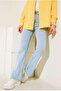 Women's High Waist Lycra Gathering Spanish Leg Jean Pants - 2