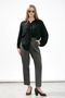 Carrot Pants Women's Pants Front Pleated Pocketed Woven Trousers Ankle Length Gray Palazzo - 3
