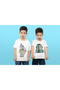 Stil-X Ronaldo Printed Double Pack Children's Tshirt with a Cycling Collar, 100% Cotton, White Color