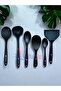 Ivory Heat Resistant Silicone Colander, Ladle, Spatula, Spoon, Tongs Set (30-28-22-20 cm) 8 Pieces - 4