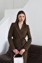 Waist Tie Blazer Jacket Pantsuit - 3