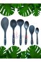 Ivory Heat Resistant Silicone Colander Ladle Spatula Spoon Set (30-28-22-20 cm) 6 Pieces