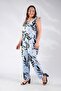 112146, Women's Plus Size Floral Print Jumpsuit Blue - 6