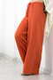 Women's Trousers Loose Fit Elastic Lace-Up Trousers Wide Leg Muslin Loose Trousers Tile - 5