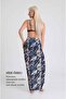 Brush Pulse Wave Patterned Pareo |   Ice Blue Floor |   100X145Cm |   Digital Printing Chiffon / Satin - 3