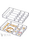 Tuva -12 Useful Compartments Multi-Functional Modern Accessory Makeup Organizer Closet Organizer - 2