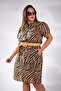 112219 Women's Plus Size Buttoned Elastic Waist - Dress Black-Hardal - 4