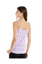 Printed Lace Trim Camisole with V-Neck - 4