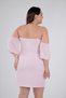 112046 Women's Plus Size Collar-Sleeve Detailed Dress Powder - 8