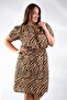 112219 Women's Plus Size Buttoned Elastic Waist - Dress Black-Hardal - 8