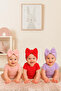 Baby Double Layer Bowknot Bonnet 100% Cotton, Newborn and 0–12 Months Compatible Skin Friendly Stl7077