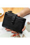 Stylish Black Leather Look Women's Wallet |   Zippered Coin and Card Compartment - 5