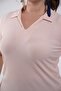 1122474 Women's Plus Size Shirt Collar Corded Fabric Blouse Salmon - 5