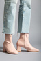 Women's Stretch Ankle Heeled Boots Powder Pink - 5