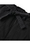 Knee Length Solid Color Denim Skirt - Black - 3