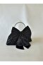 Black Sequined Bow Portfolio Evening Dress Handbag