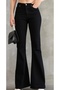 Women's High Waist Spanish Leg Black Denim Lycra Jean Trousers - 2