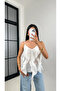 Layered Flounce Strap Chiffon Women's Blouse – Transparent Summer Strap Blouse - 4