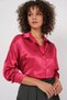 Women's Oversize Satin Shirt Burgundy 1070 - 2
