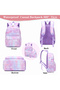 3-Piece Backpack Set for Kids, Lightweight Water-proof, School Bag Purple Butterfly - 6
