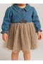 Baby Girl Leopard Patterned Tulle Denim Dress - 3