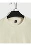 Men's Stone Color Crew Neck T-Shirt with Japan Effect Print Detail on the Back - 2