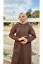 Long Tunic Hooded Double Sports Suit with Slit on the Side - 03034-1.028 - Brown - 2