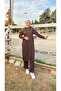 Long Tunic Hooded Double Sports Suit with Slit on the Side - 03034-1.028 - Brown - 6