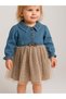 Baby Girl Leopard Patterned Tulle Denim Dress - 2