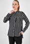 Women's Long Sleeve Striped Shirt Black 1072