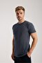Men's Navy Blue Crew Neck Short Sleeve Shorts Pajama Set - 2
