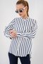 Women's Long Sleeve Striped Shirt B.Navy Blue 1072 - 3