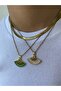White Steel Necklace with Fan Figure - 3