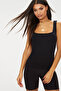 Women's Polyamide Fabric Gatherer Square Neck Crop Thick Strap Body - 6
