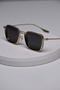 Men's Uv400 Protected Square Steel Stainless Tarnish Metal Sunglasses - 3