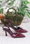 2105 Ceyn Patent Leather Double Buckle Detailed Open Back Heeled Women's Shoes - 5