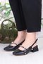 130 Ceyn Pearl Buckle Detailed Stylish Home Business Office Comfortable Women's Shoes - 2