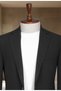 Black Elastic Waist Summer Casual and Stylish Suit Jacket Pants Set, Jogger Set - 2