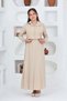 Girl's Long Seersucker Fabric Gilet & Dress Two Piece Suit Hijab Dress – Lined Elegant Set-4948 - 2
