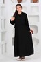 Young Girl Stylish Gofra Fabric 100% Cotton Dress Set - Long Length Gilet Model - Set of 2-4948 - 6