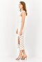Ole x Women Textured Side Slit Bodycon Dress, Off White - 3