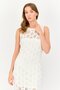 Ole x Women Textured Side Slit Bodycon Dress, Off White - 2