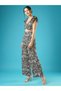 Women Zebra Print Ruffled Crop Top and Wide Leg Trousers Co-Ords - 2